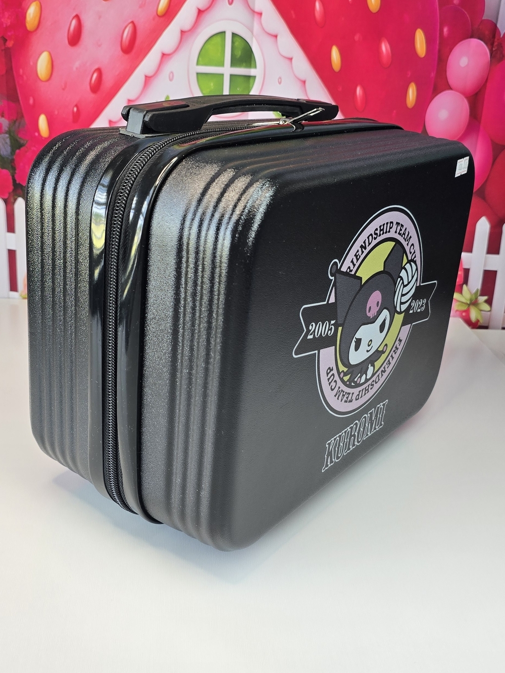 Kuromi Hard Shell Travel Carry Case - Black with Character Logo